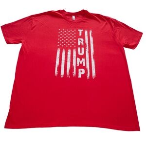 Forever Trump Flag Patriot Men Women 2XL XXL Red Unisex Graphic T-Shirt Tee NWOT